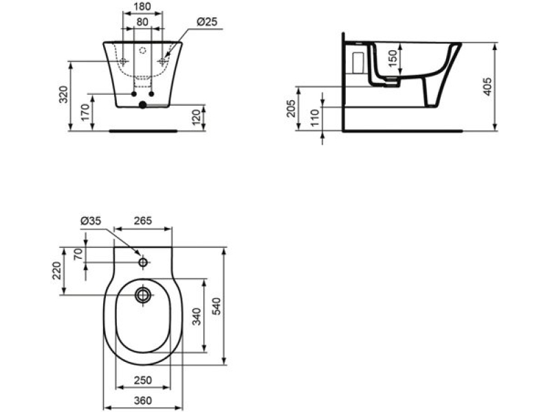 Купить Биде подвесное Ideal Standard Connect Air E233501