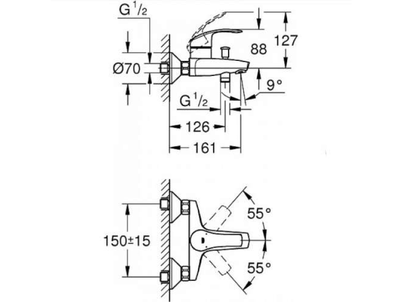 Купить Душевой комплект Grohe Eurosmart 124470