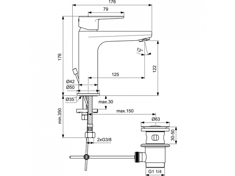 Купить Набор смесителей для ванной Ideal Standard Ceratherm T100 BC985AA с термостатом
