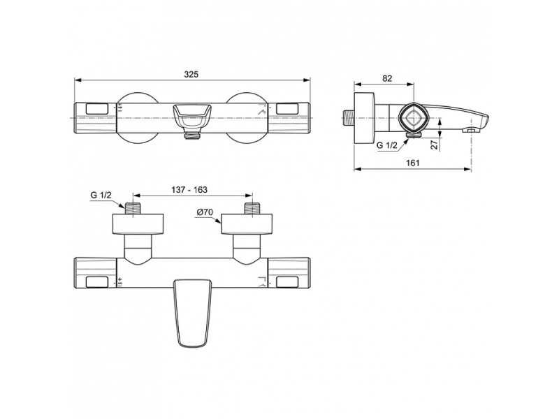Купить Набор смесителей для ванной Ideal Standard Ceratherm T100 BC985AA с термостатом