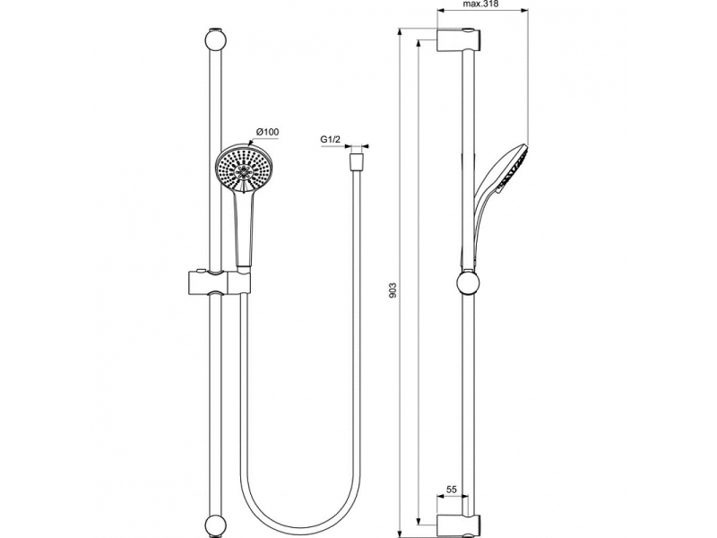 Купить Набор смесителей для ванной Ideal Standard Ceratherm T100 BC985AA с термостатом