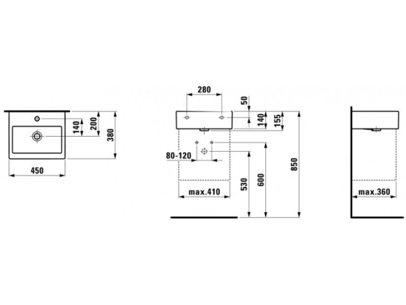 Купить Раковина Laufen Living 45x38 8.1543.2.000.104.1