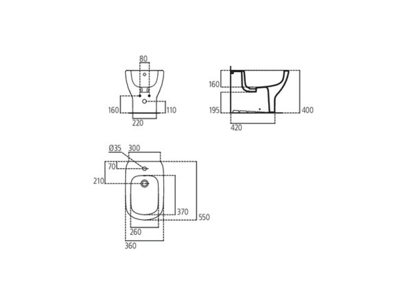 Купить Биде напольное Ideal Standard Tesi T456901