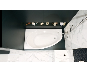 Ванна Roca Corfu 160x90 асимметричная левая белая 248573000
