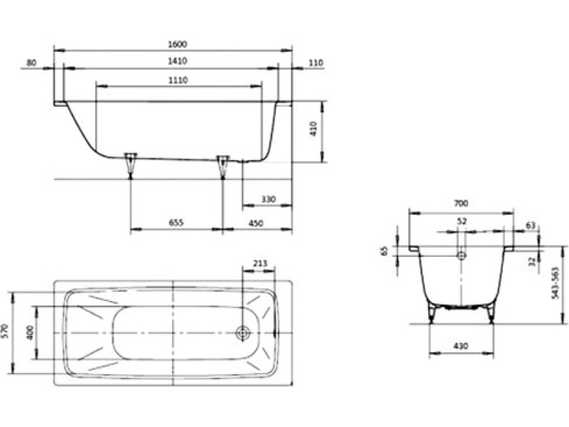 Купить Стальная ванна KALDEWEI Cayono 160x70 standard mod. 748 274800010001