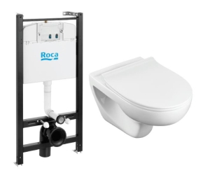 ПЭК Roca Victoria Pack 893105010 подвесной унитаз Rimless + инсталляция + Slim сиденье дюропласт