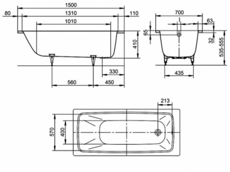 Купить Стальная ванна KALDEWEI Cayono 150x70 standard mod. 747 274700010001
