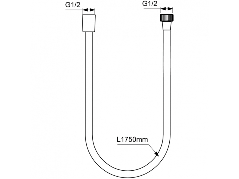 Купить A4109XG IDEALFLEX 175 см шланг для душа,матовый черный