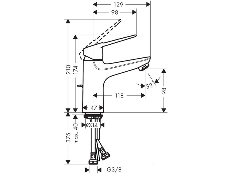 Купить Смеситель для раковины Hansgrohe Novus Loop 100 71081000