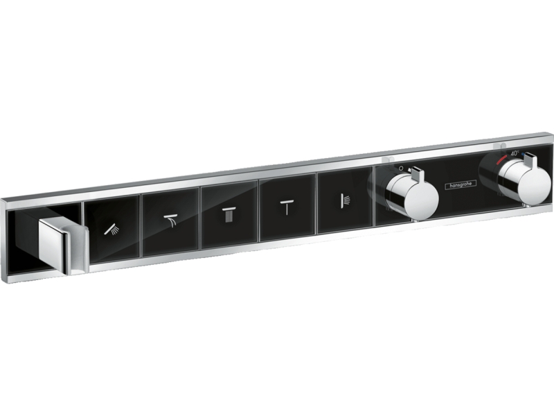 Купить Термостат Hansgrohe RainSelect для 5 потребителей 15358600, черный/хром