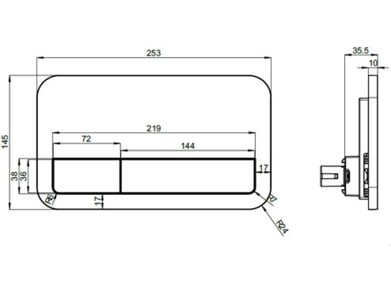 Купить Смывная клавиша Villeroy&Boch ViConnect хром матовый 9224 9069 (92249069)