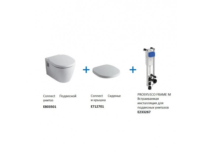 Купить Инсталляция Ideal Standard ProSys Eco Frame M W220101 с унитазом Connect E803501, сиденье микролифт E712701, комплект