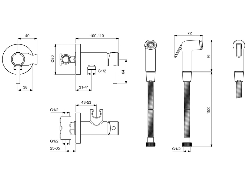 Купить игиенический душ Ideal Standard Idealspray BD130AA