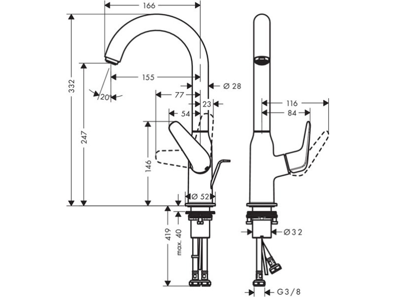 Купить Смеситель для раковины Hansgrohe Novus 240 71126000