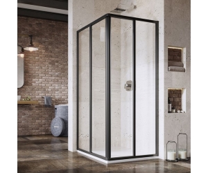 Душевая дверь Ravak Supernova SRV2-90 195 S 14V703O2Z1 профиль Черный стекло Transparent