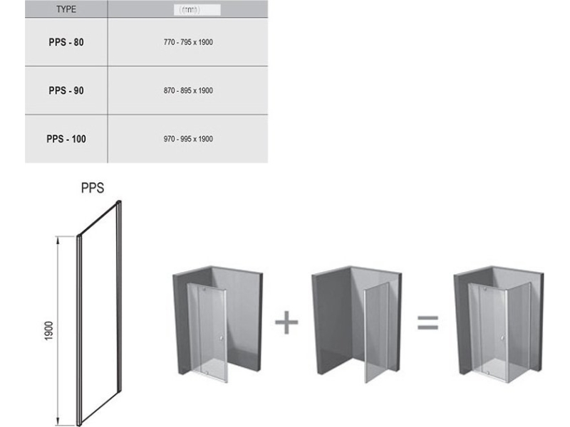 Купить Неподвижная душевая стенка Ravak Pivot PPS-90 (белый+транспарент) 90G70100Z1