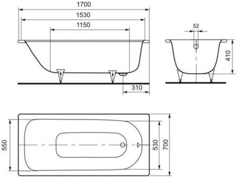 Купить Стальная ванна KALDEWEI Eurowa 170x70 mod. 312-1 119812030001