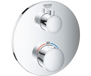 24076000 Grohtherm Термостат для душа с переключателем на 2 положения ванна-душ, круглая розетка, хром