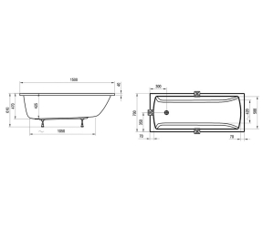 Акриловая ванна Ravak Classic II CC31000000 150x70 см N белая