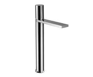Fantini 31933051F ДЛЯ КУХНИ Смеситель для раковины на 1 отверстие вылет 22 см ручка ограничитель потока воды до 8 л/мин при 3 бар подводка БЕЗ ДОННОГО КЛАПАНА - Матовая натуральная сталь