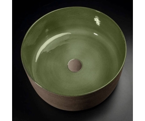 Terzofoco 0209 TNVD Раковина ABACO NERO VERDE для установки на столешницу, размер 420*115 мм, цвет nero/verde