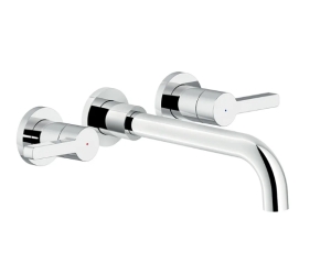 Смеситель для раковины Nobili Lira LR116298/1T1CR белый, 3 отверстия