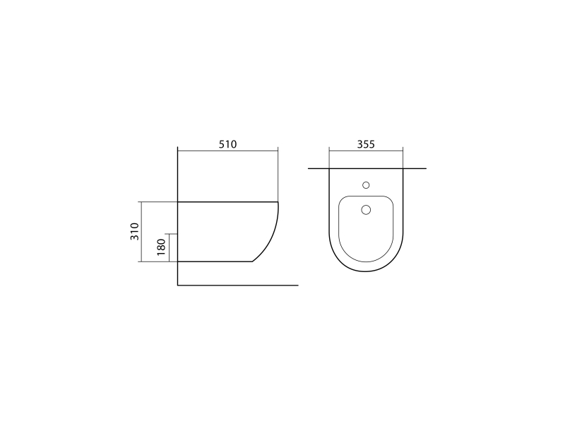 Купить AQ1016-MB ЕВРОПА Биде подвесное 510*355*311, цвет черный матовый