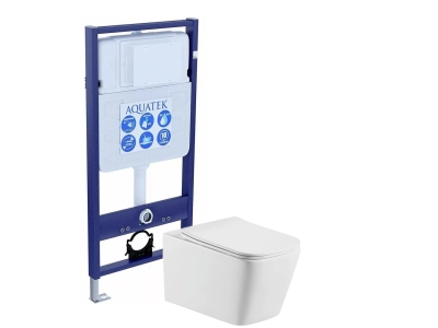 SET AQUATEK ЛИБРА (рама AQUATEK Standard INS-0000012(без клавиши и крепежа)+унитаз ЛИБРА AQ0530-00 с тонким сиденьем soft-close