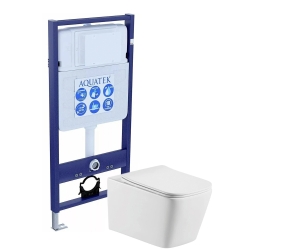 SET AQUATEK ЛИБРА (рама AQUATEK Standard INS-0000012(без клавиши и крепежа)+унитаз ЛИБРА AQ0530-00 с тонким сиденьем soft-close