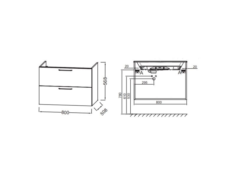Купить EB2522-R5-NR4+EXAW112-Z-00 Комплект ODEON RIVE GAUCHE Мебель для раковины-столешницы, 80 см с раковиной EXAW112-Z-00
