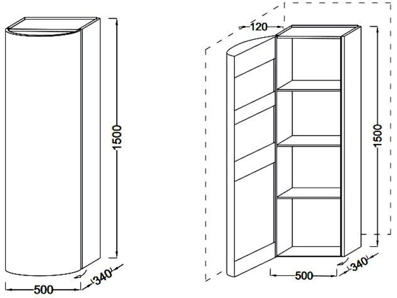 Купить Подвесная колонна Jacob Delafon Presquile EB1115G-V13 (шарниры слева)