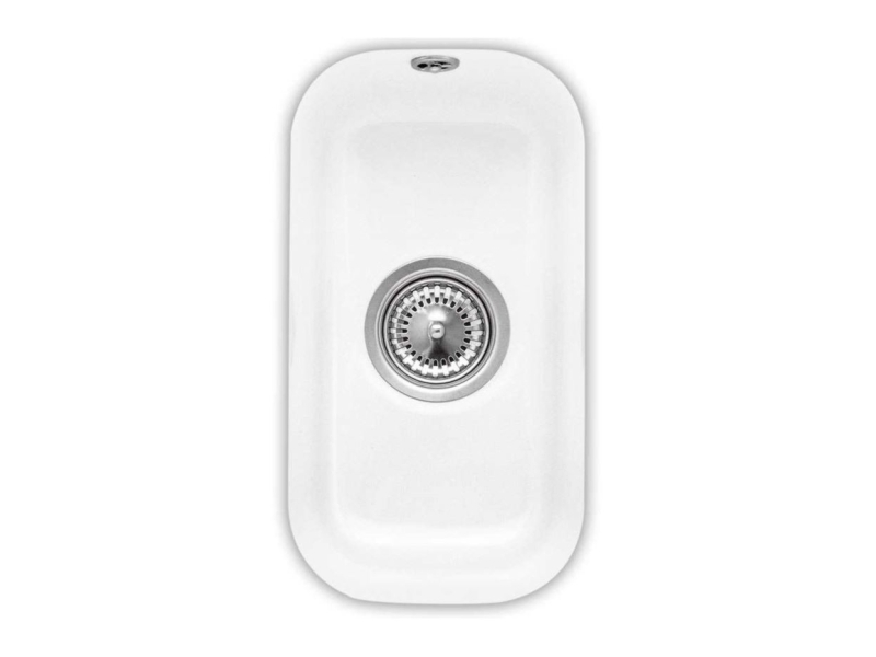 Купить 6707 01KG CISTERNA 26 Мойка кухонная для установки под столешницу 260 x 440 mm, крепеж, клапан слива CeramicPlus белый глянцевый