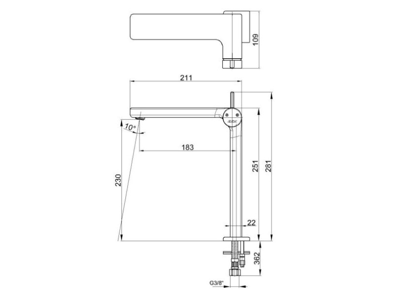 Купить 102188046HEX PURITY смеситель для раковины 230