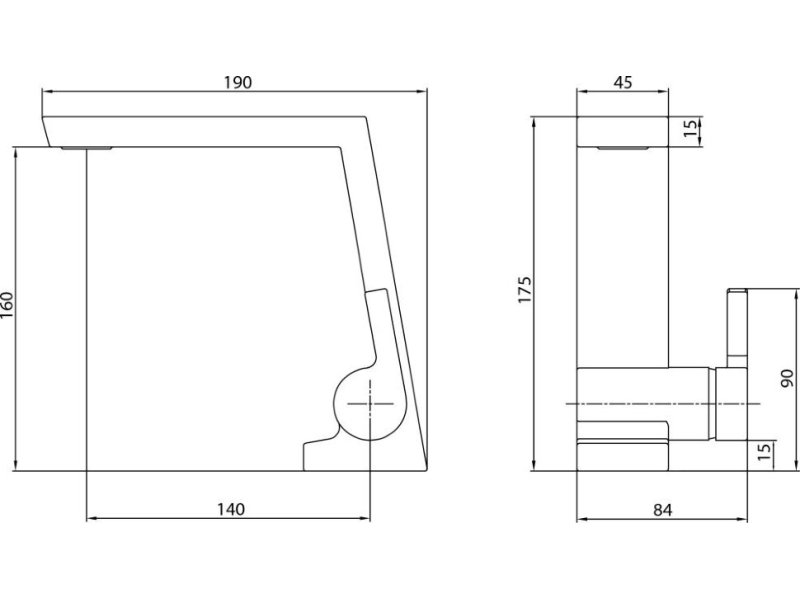 Купить 102188037HEX ICON смеситель для раковины 160 без донного клапана