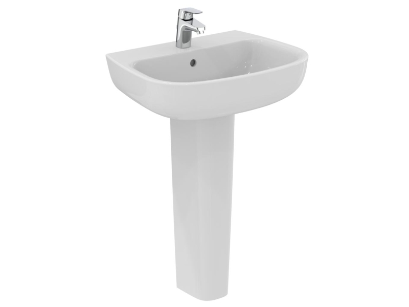 Купить T280801+T283901 ESEDRA Умывальник 50 см с 1-м отверстием под смеситель, с отверстием перелива в комплекте с колонной T283901