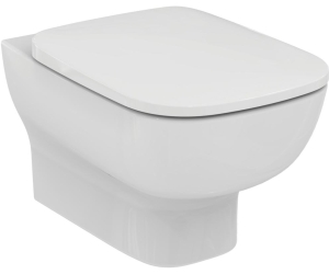 T281401+T318101ESEDRA Подвесной унитаз, глубокий смыв, с крепежом TT0299598, c сидением и крышкой плавного закрывания T318101
