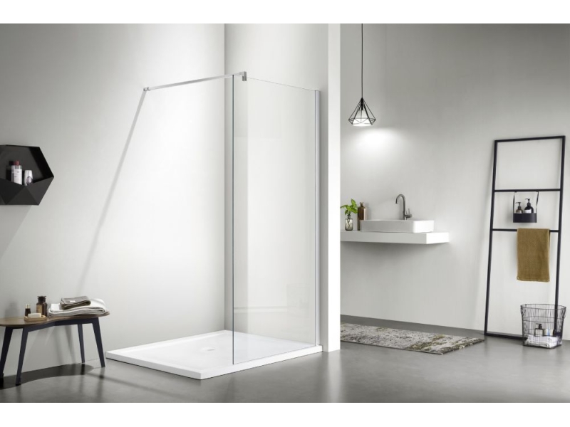 Купить AQ NAR 6310-90 Душевая перегородка Walk in с держателем 900x2000 профиль хром, стекло прозрачное