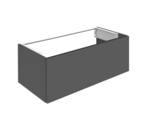 32971290000 PLAN Тумба под умывальник 1000x400x490 mm, 1 выдвижной ящик, вкл. пластиковый сифон 1 1/4 x 32, Инокс матовый/Инокс матовый