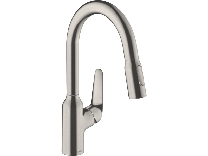 Купить Кухонный смеситель однорычажный, 180, с вытяжным душем, 2jet Hansgrohe 71801800, под сталь