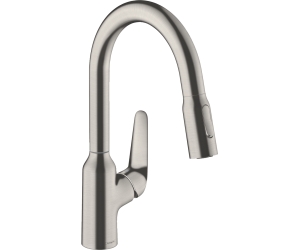 Кухонный смеситель однорычажный, 180, с вытяжным душем, 2jet Hansgrohe 71801800, под сталь