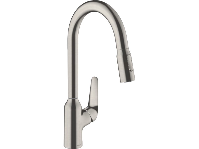 Купить Кухонный смеситель однорычажный, 220, с вытяжным душем, 2jet Hansgrohe 71800800, под сталь