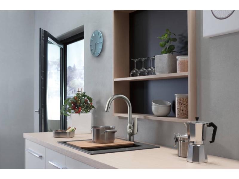 Купить Кухонный смеситель однорычажный, 220, 1jet Hansgrohe 71802800, под сталь