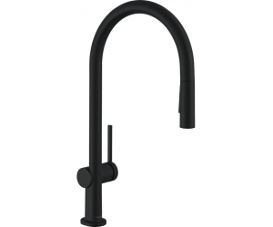 Кухонный смеситель однорычажный, 210, с вытяжным душем, 2jet Hansgrohe 72800670, матовый черный
