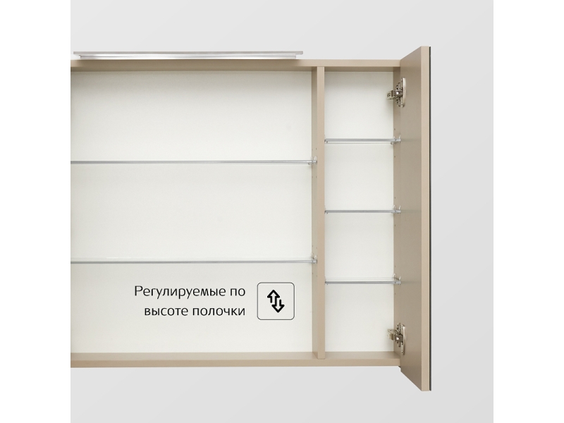 Купить 857647515 OLETA зеркальный шкаф 800 мм, 800х137х700 мм, c LED-светильником, включение от общего выключателя, капучино