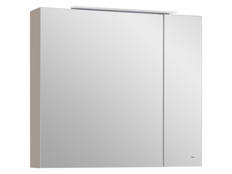Купить 857647515 OLETA зеркальный шкаф 800 мм, 800х137х700 мм, c LED-светильником, включение от общего выключателя, капучино