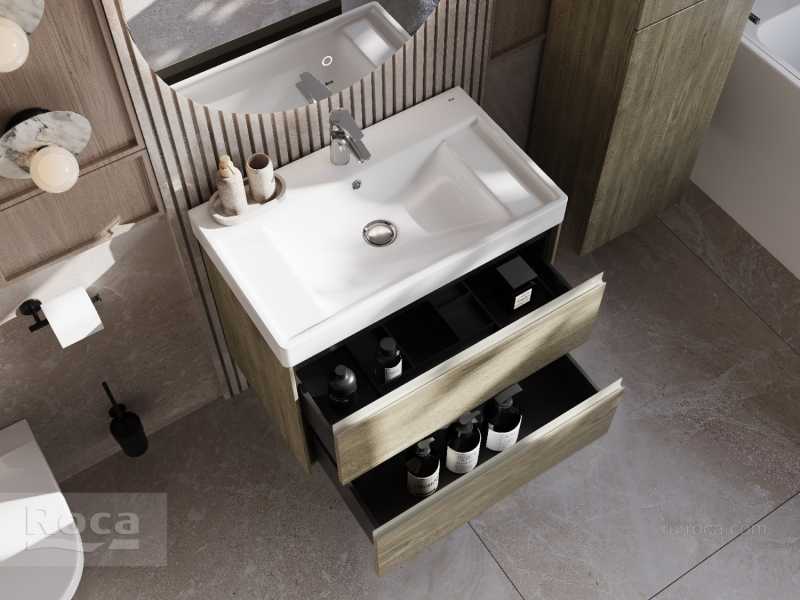 Купить 857630511 ONA модуль для раковины 800 мм, 785x450x565 мм, с 2 ящиками, темный вяз