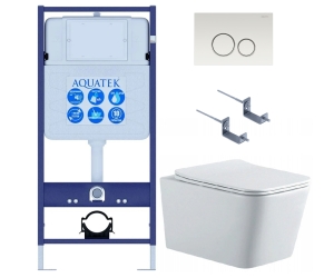 SET AQUATEK ЛИБРА N KDI15(рама AQUATEK Standard INS-0000012 с клавишей KDI-0000015 и крепежом KKI-0000002+унитаз ЛИБРА AQ0530N-00 с тонким сиденьем sc