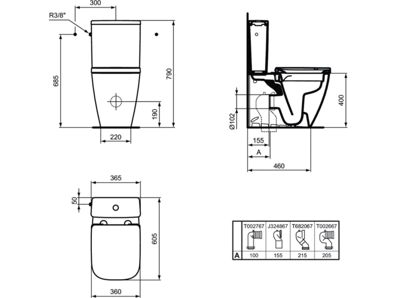 Купить Унитаз-компакт безободковый Ideal Standard i.Life S T500001