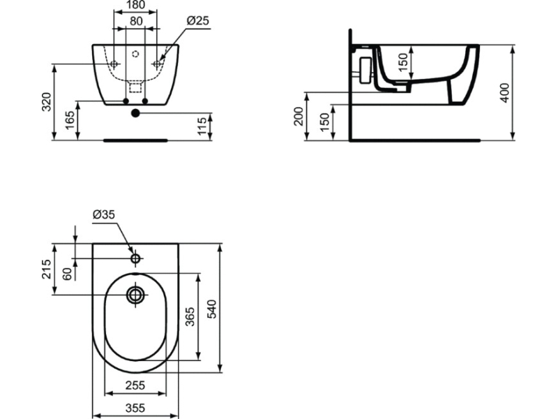 Купить Биде подвесное Ideal Standard Blend Curve T375001