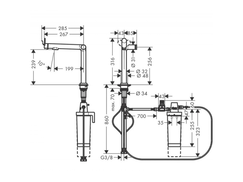 Купить Смеситель для кухни Hansgrohe Aqittura M91 76804800 с подключением к фильтру